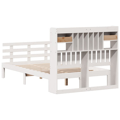 Letto Libreria senza Materasso Bianco 135x190 cm Legno di Pino - homemem39