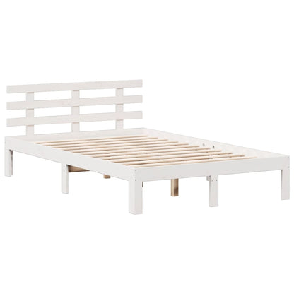 Letto Libreria senza Materasso Bianco 135x190 cm Legno di Pino - homemem39