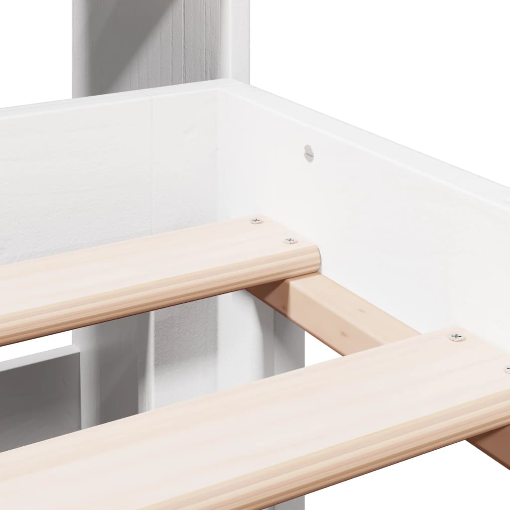 Letto Libreria senza Materasso Bianco 135x190 cm Legno di Pino - homemem39