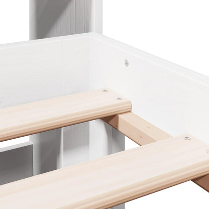 Letto Libreria senza Materasso Bianco 135x190 cm Legno di Pino - homemem39