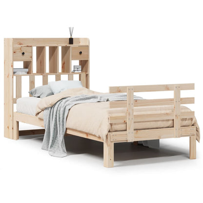 Letto Libreria senza Materasso 90x200 cm Legno Massello Pino - homemem39