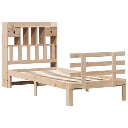 Letto Libreria senza Materasso 90x200 cm Legno Massello Pino - homemem39