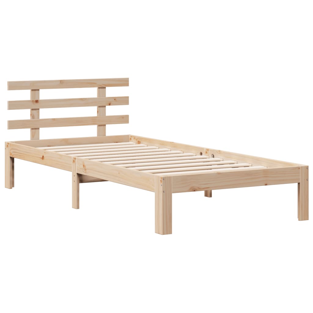 Letto Libreria senza Materasso 90x200 cm Legno Massello Pino - homemem39