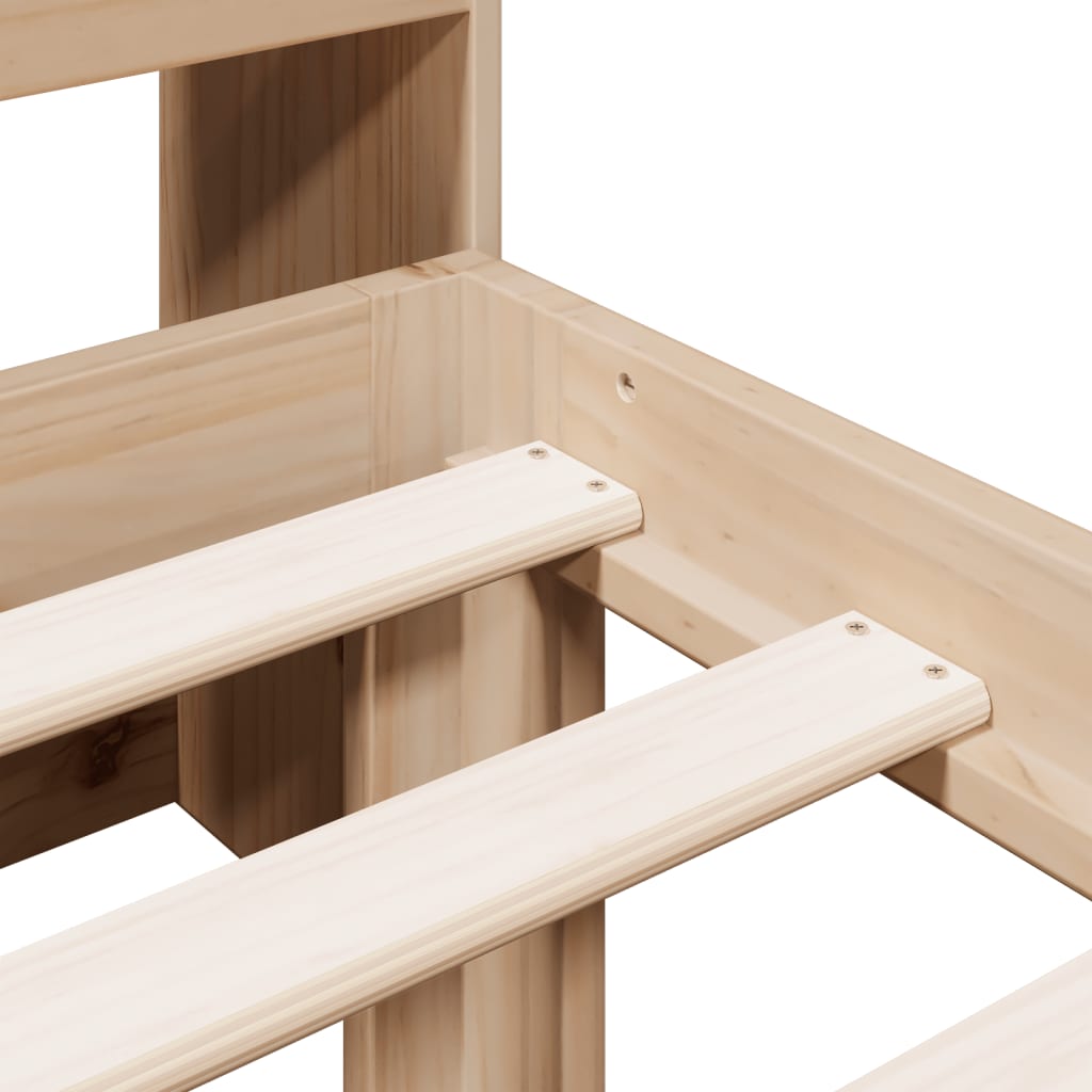 Letto Libreria senza Materasso 90x200 cm Legno Massello Pino - homemem39