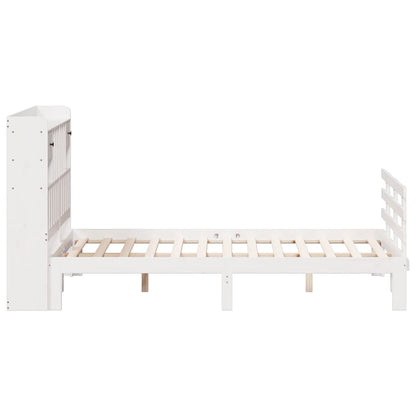 Letto Libreria senza Materasso Bianco 150x200 cm Legno di Pino - homemem39