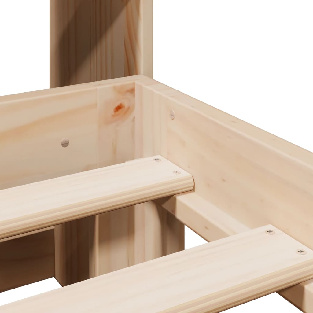 Letto Libreria senza Materasso 160x200 cm in Legno di Pino - homemem39