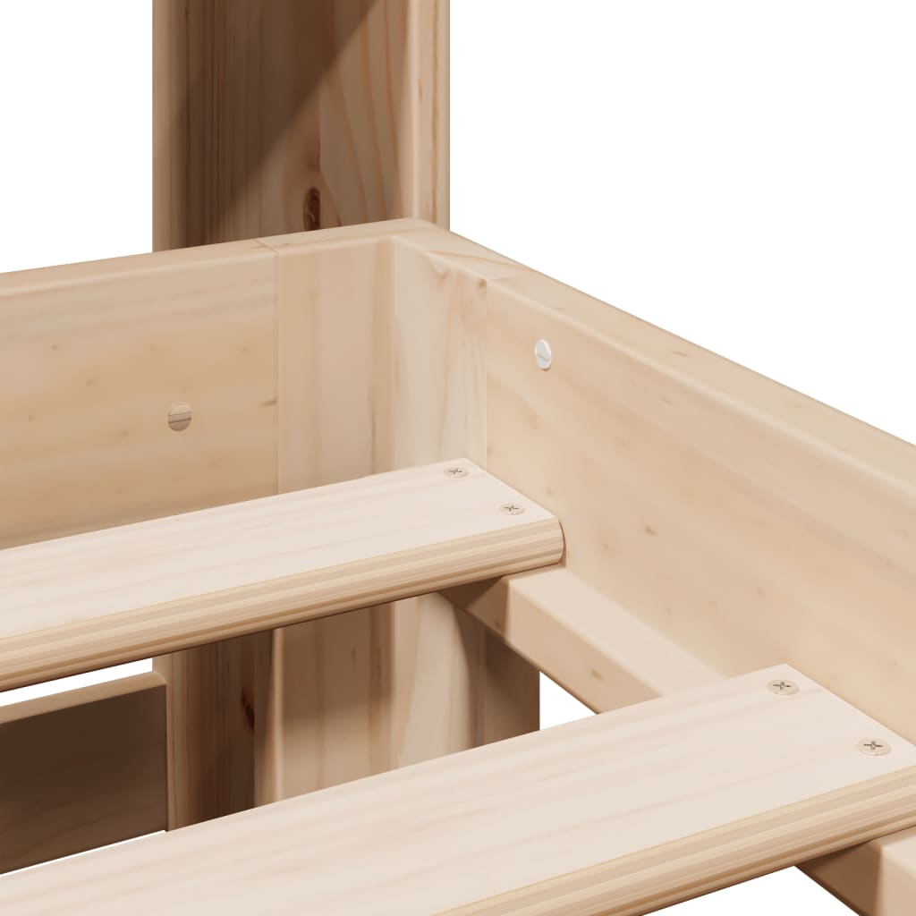 Letto Libreria senza Materasso 180x200 cm in Legno di Pino - homemem39