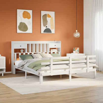 Giroletto con Libreria senza Materasso 180x200 cm in Legno Pino - homemem39