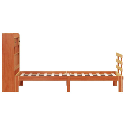 Letto Libreria senza Materasso Marrone Cera 75x190 cm in Pino - homemem39
