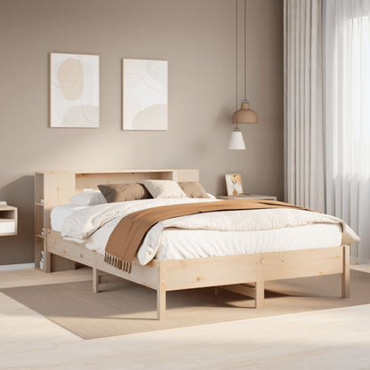 Letto Libreria senza Materasso 150x200 cm in Legno di Pino - homemem39