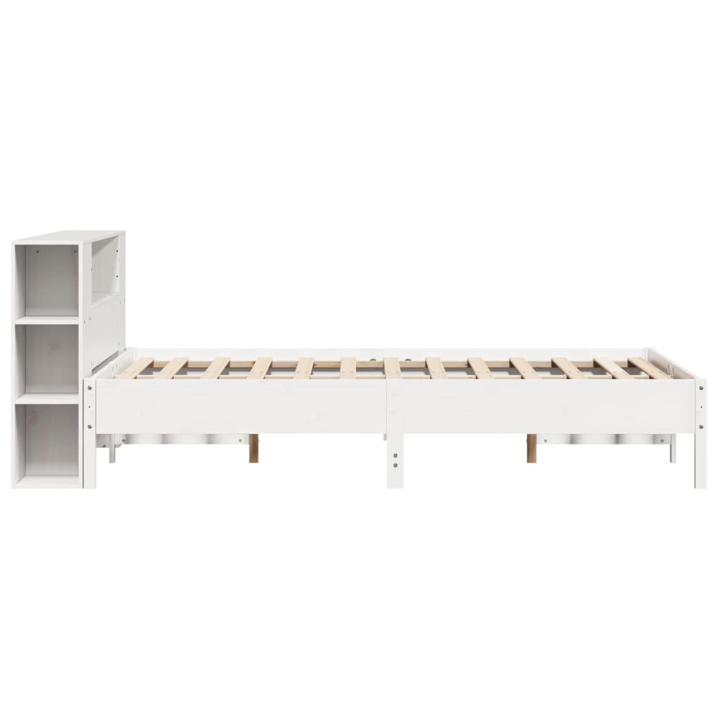 Letto Libreria senza Materasso Bianco 150x200 cm Legno di Pino