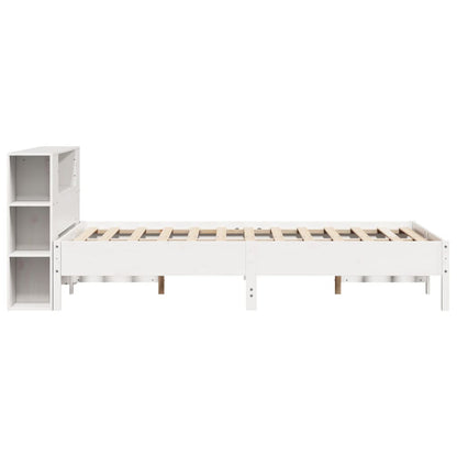 Letto Libreria senza Materasso Bianco 150x200 cm Legno di Pino