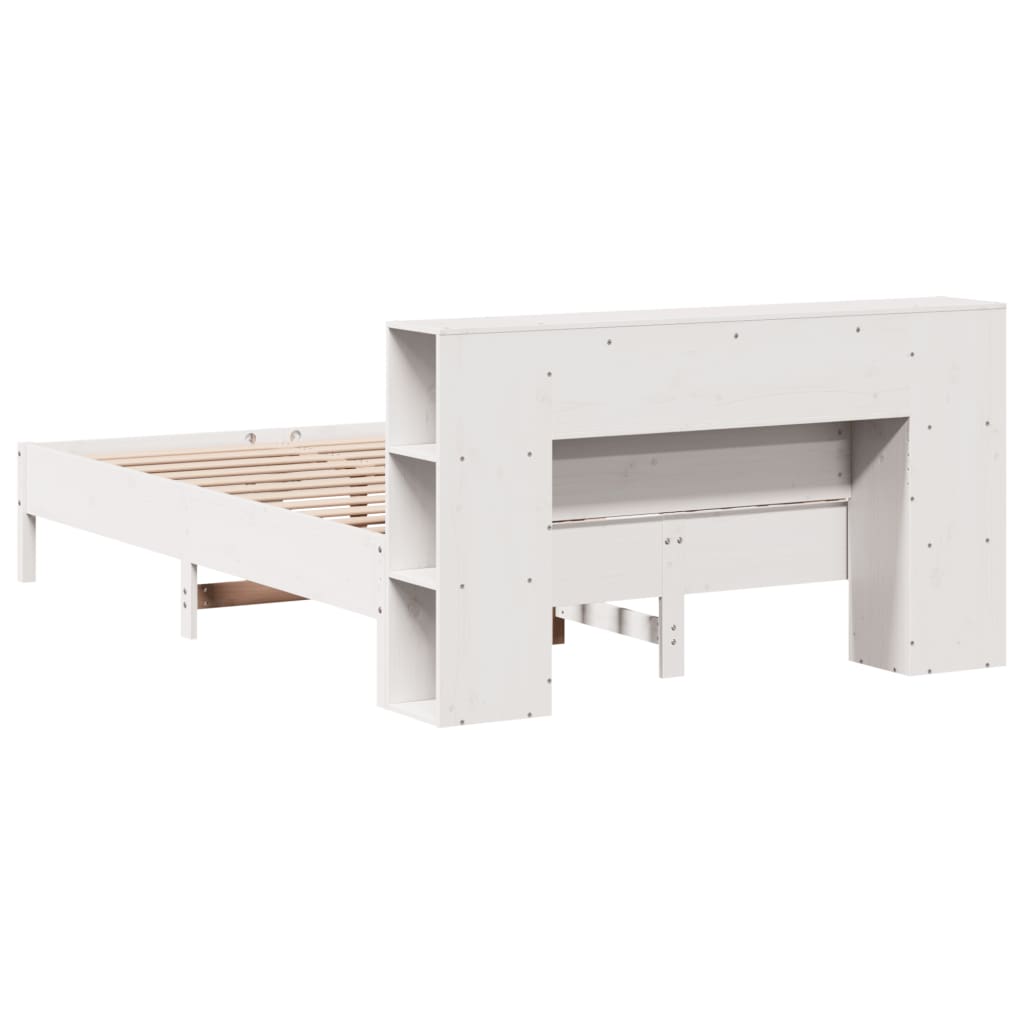 Letto Libreria senza Materasso Bianco 150x200 cm Legno di Pino