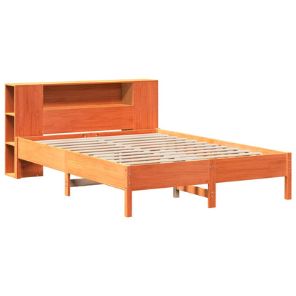 Letto Libreria senza Materasso Marrone Cera 150x200 cm in Pino | homemem39