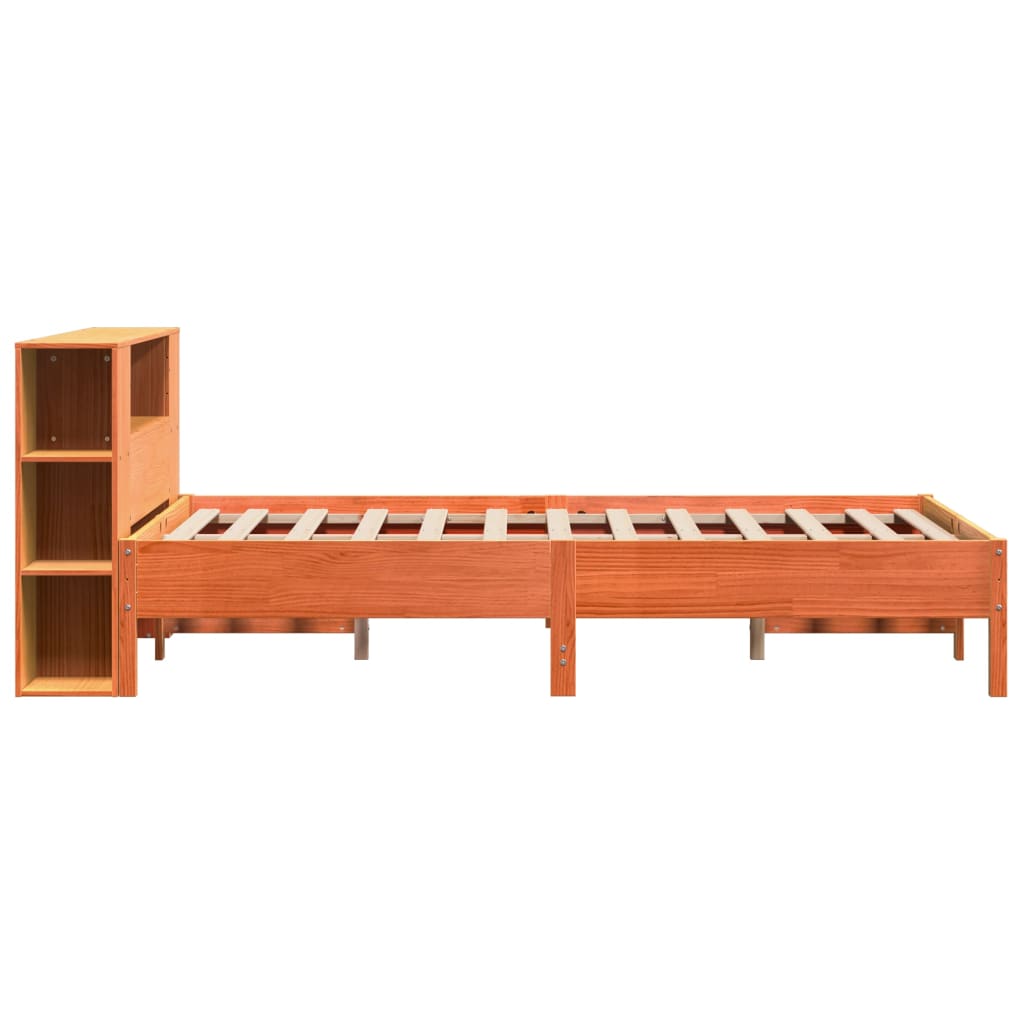 Letto Libreria senza Materasso Marrone Cera 150x200 cm in Pino | homemem39