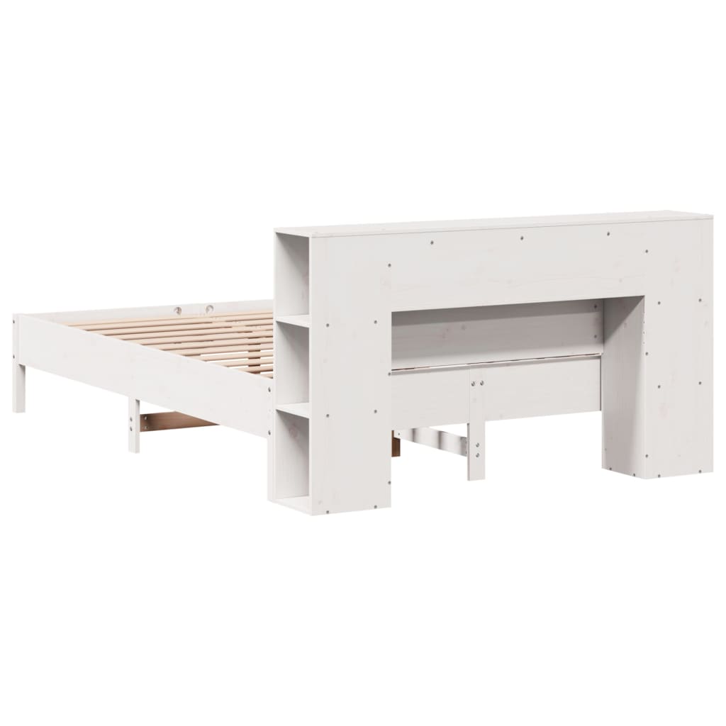Letto Libreria senza Materasso Bianco 140x200 cm Legno di Pino - homemem39