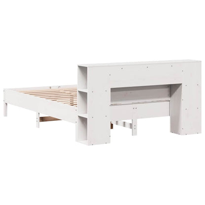 Letto Libreria senza Materasso Bianco 140x190 cm Legno di Pino - homemem39