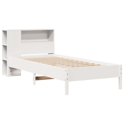Letto Libreria senza Materasso Bianco 100x200 cm Legno di Pino