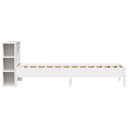 Letto Libreria senza Materasso Bianco 100x200 cm Legno di Pino