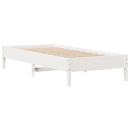 Letto Libreria senza Materasso Bianco 100x200 cm Legno di Pino