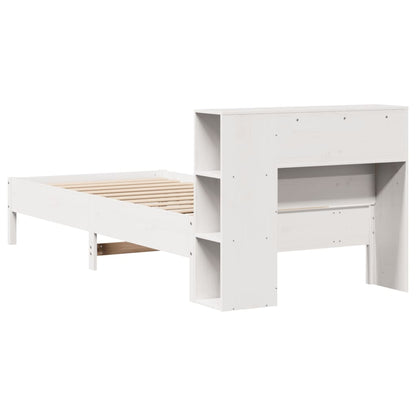 Letto Libreria senza Materasso Bianca 90x200 cm Legno di Pino