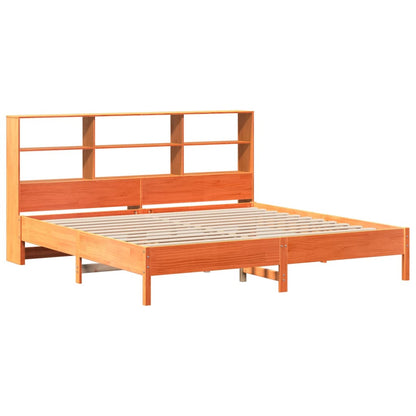 Letto Libreria senza Materasso Marrone Cera 180x200 cm in Pino | homemem39