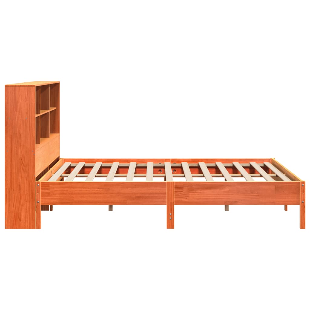 Letto Libreria senza Materasso Marrone Cera 180x200 cm in Pino | homemem39