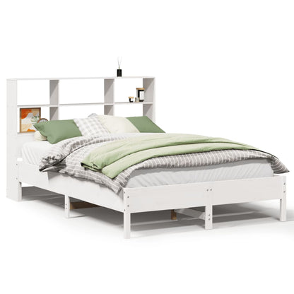 Letto Libreria senza Materasso Bianco 160x200 cm Legno di Pino | homemem39