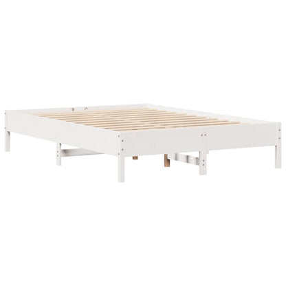 Letto Libreria senza Materasso Bianco 160x200 cm Legno di Pino | homemem39