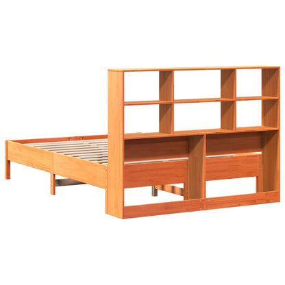 Letto Libreria senza Materasso Marrone Cera 160x200 cm in Pino | homemem39