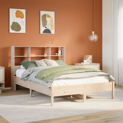 Letto Libreria senza Materasso 140x200 cm in Legno di Pino - homemem39