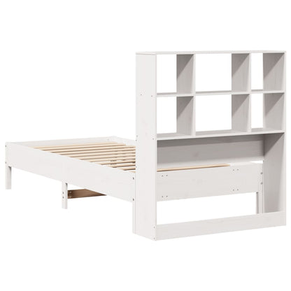 Letto Libreria senza Materasso Bianca 90x200 cm Legno di Pino
