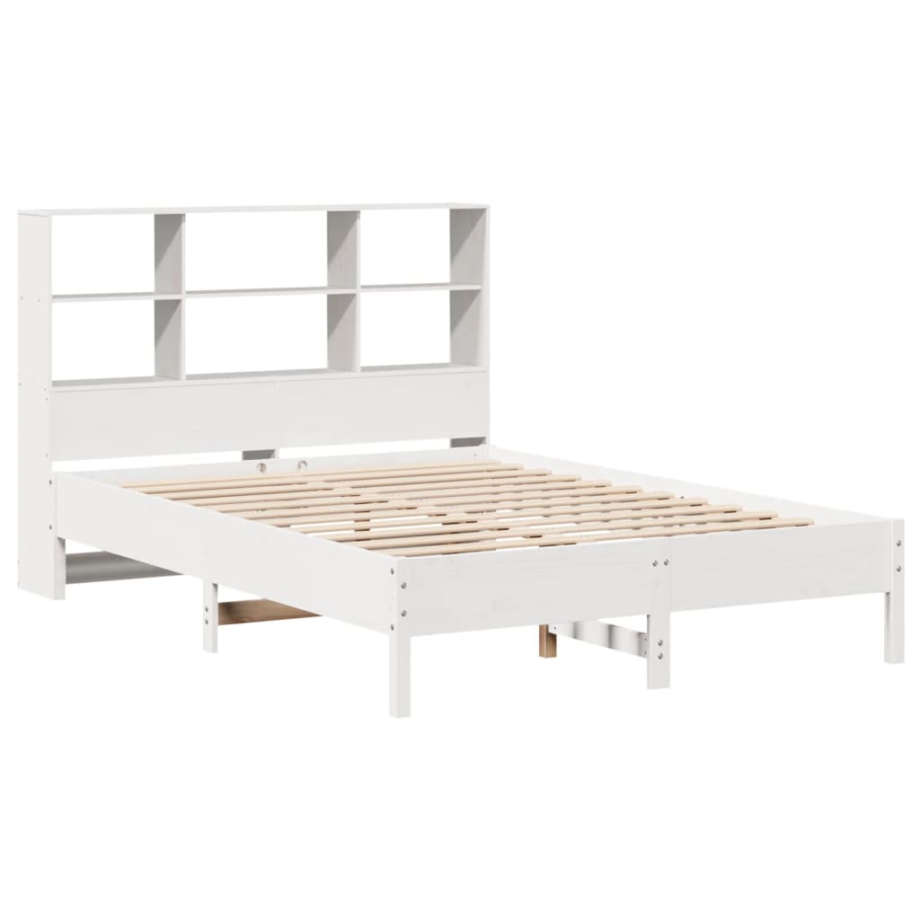 Letto Libreria senza Materasso Bianco 120x190 cm Legno di Pino - homemem39