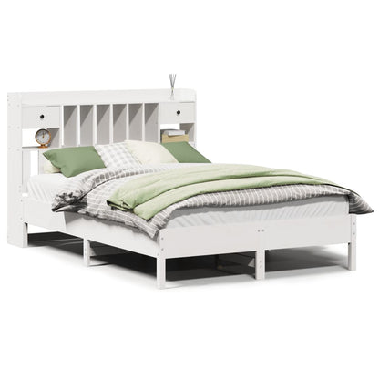 Letto Libreria senza Materasso Bianco 150x200 cm Legno di Pino