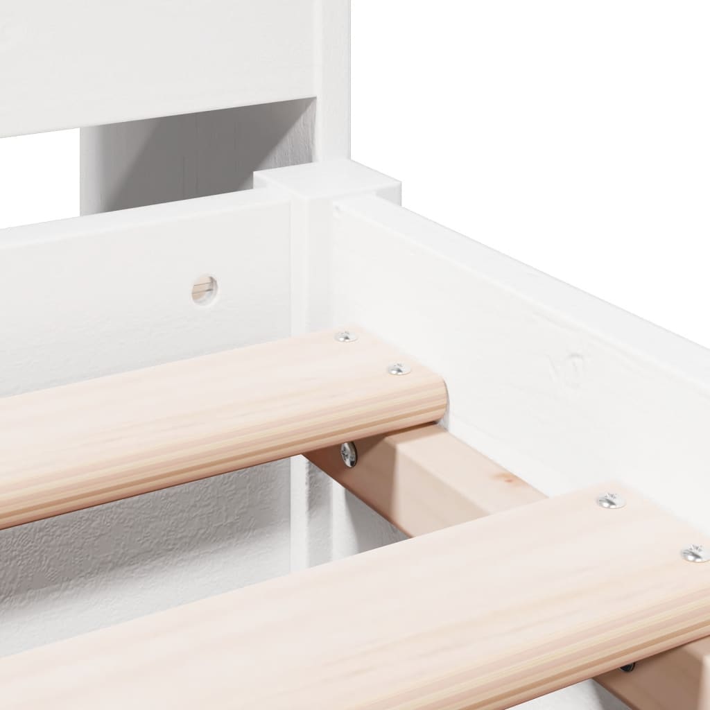 Letto Libreria senza Materasso Bianco 150x200 cm Legno di Pino | homemem39