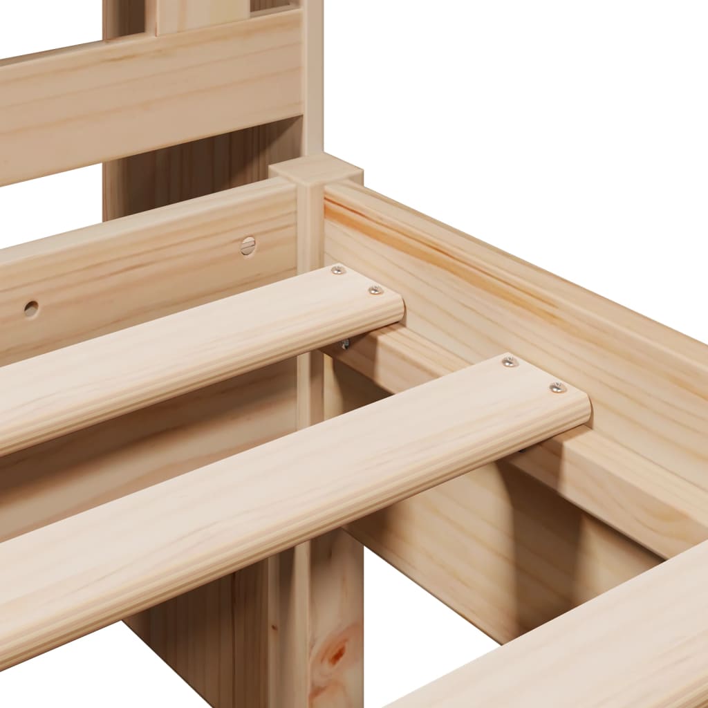 Letto Libreria senza Materasso 100x200 cm in Legno di Pino - homemem39