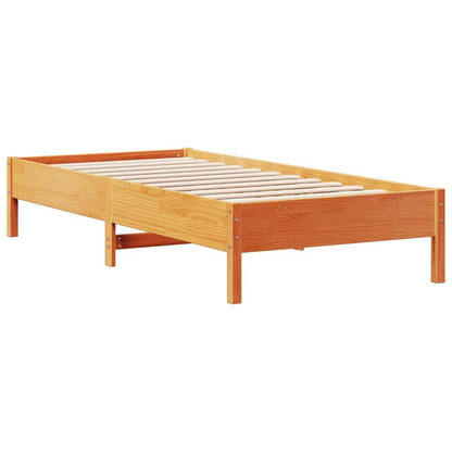 Letto Libreria senza Materasso Marrone Cera 100x200 cm in Pino | homemem39