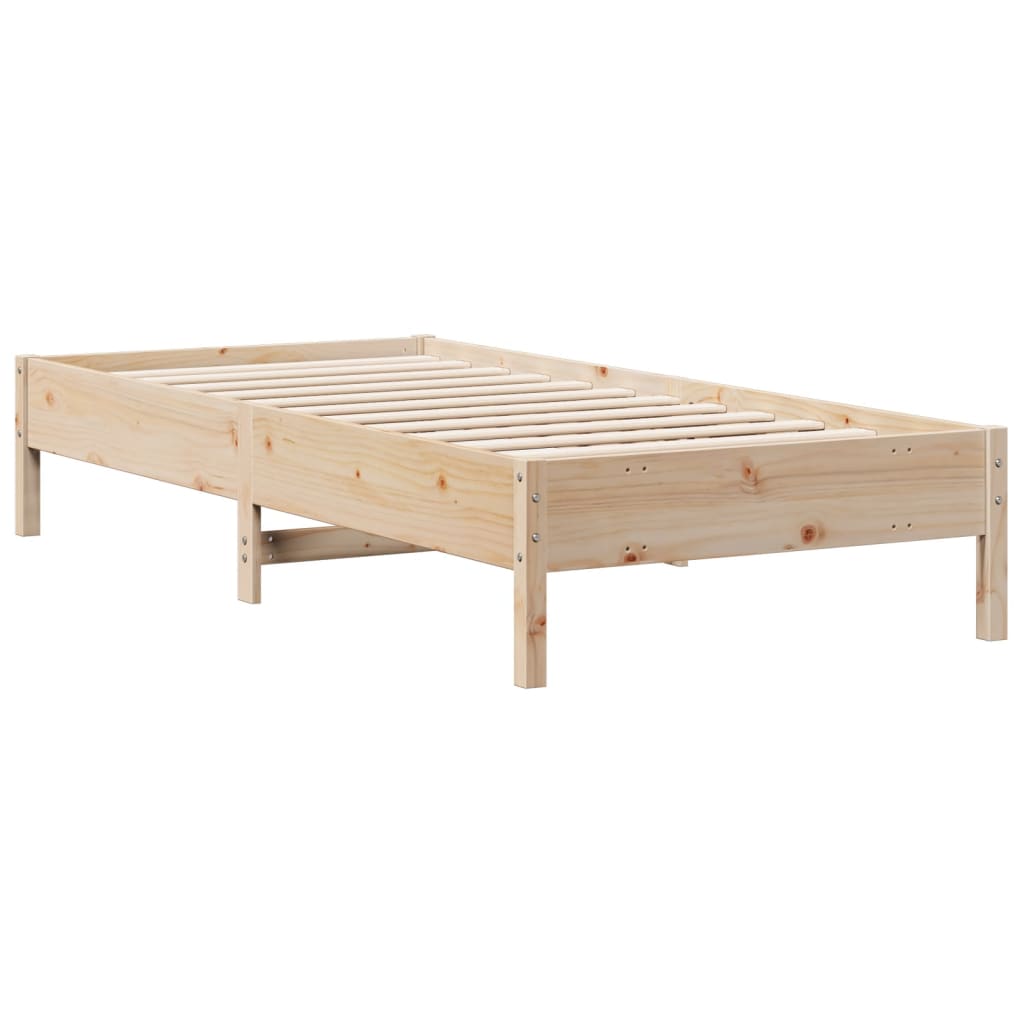 Letto Libreria senza Materasso 90x200 cm Legno Massello Pino - homemem39