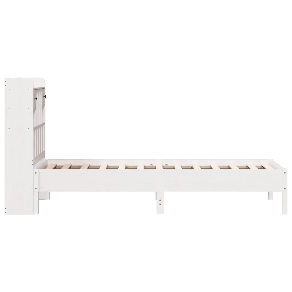 Letto Libreria senza Materasso Bianca 90x200 cm Legno di Pino - homemem39