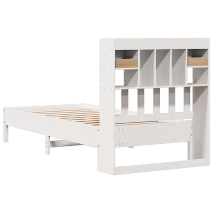Letto Libreria senza Materasso Bianca 90x200 cm Legno di Pino - homemem39