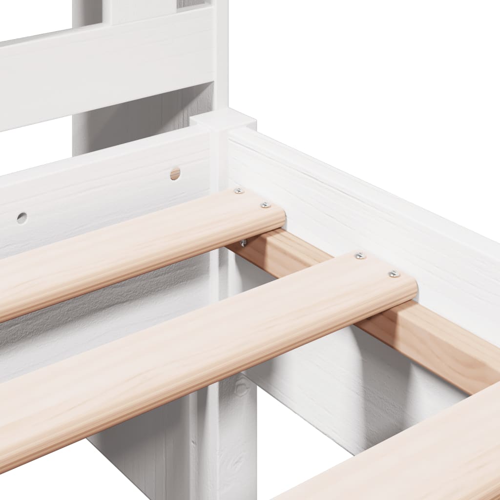 Letto Libreria senza Materasso Bianca 90x200 cm Legno di Pino - homemem39