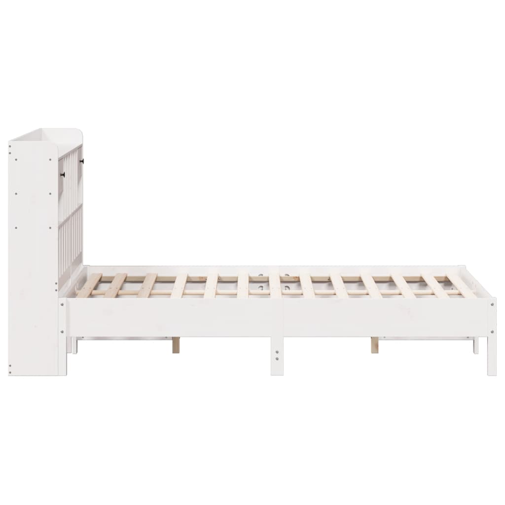 Letto Libreria senza Materasso Bianco 140x190 cm Legno di Pino - homemem39
