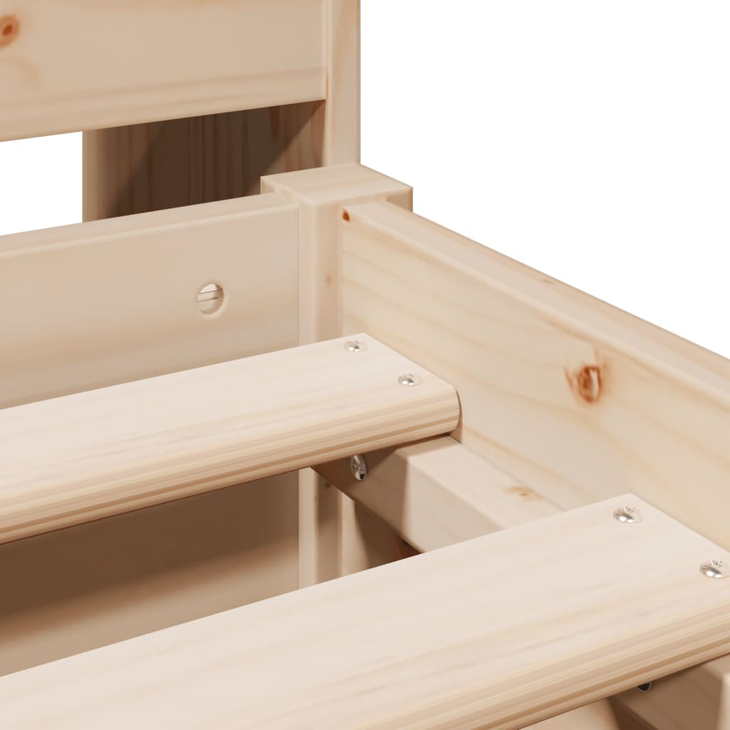 Letto Libreria senza Materasso 135x190 cm in Legno di Pino