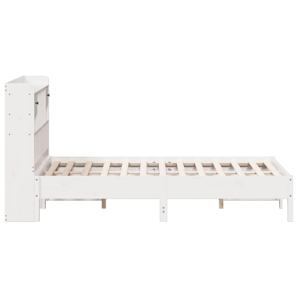 Letto Libreria senza Materasso Bianco 135x190 cm Legno di Pino
