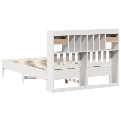 Letto Libreria senza Materasso Bianco 135x190 cm Legno di Pino