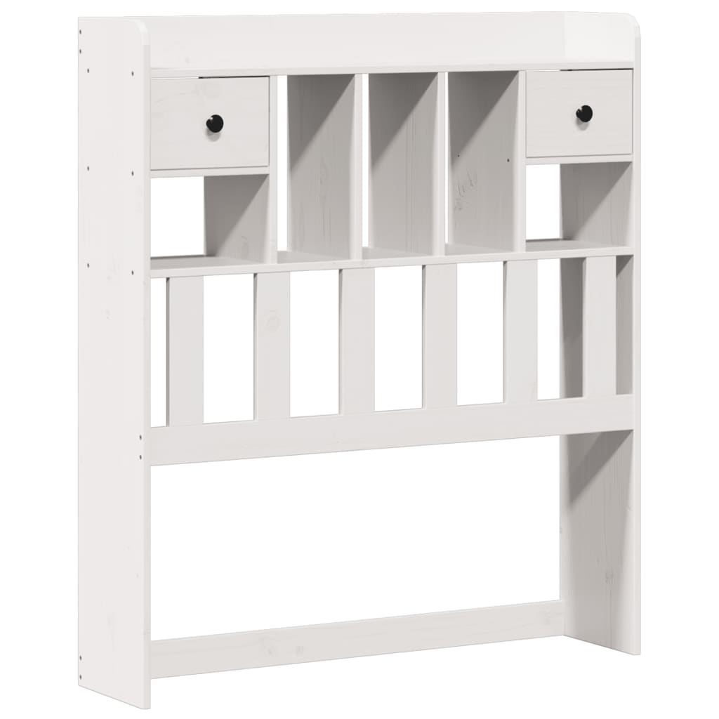 Letto Libreria senza Materasso Bianco 90x190 cm Massello Pino - homemem39