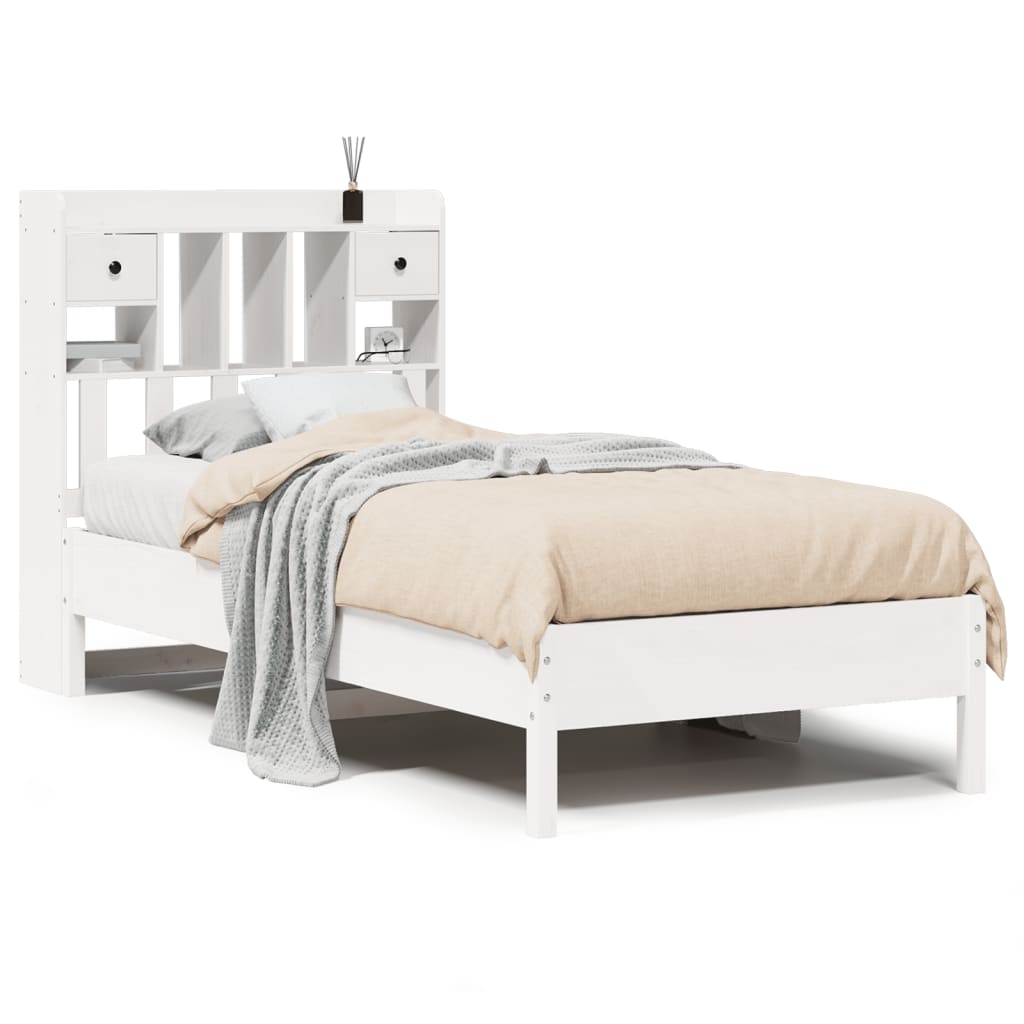 Letto con Libreria senza Materasso 75x190 cm in Legno Pino - homemem39
