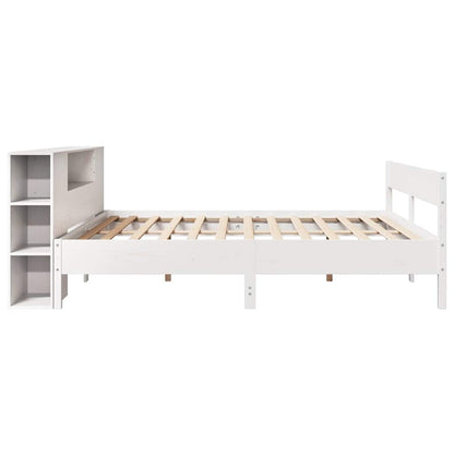 Letto Libreria senza Materasso Bianco 200x200 cm Legno di Pino