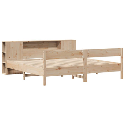 Letto Libreria senza Materasso 180x200 cm in Legno di Pino - homemem39