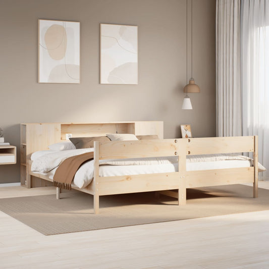 Letto Libreria senza Materasso 180x200 cm in Legno di Pino - homemem39
